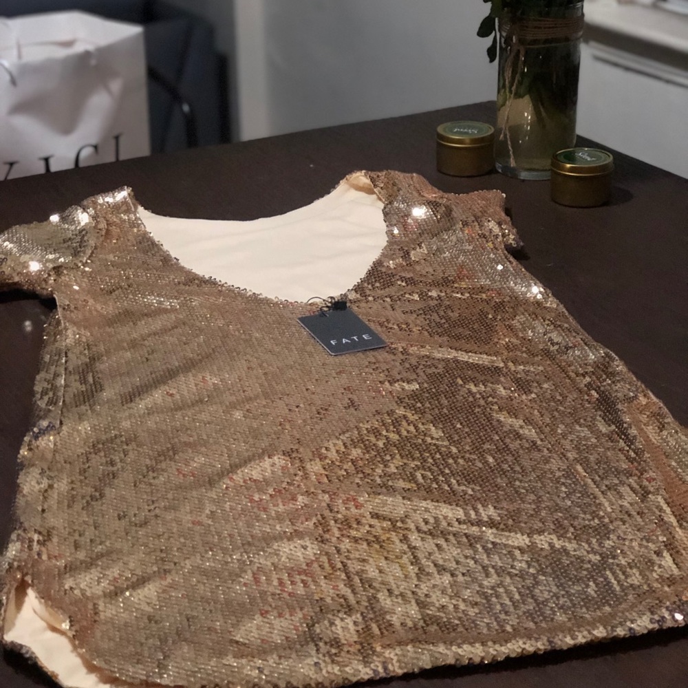 Gold sequin dress
